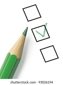 Check list with pencil.  Vector illustration. Mesh
