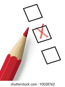 Check list with pencil. Vector illustration. Mesh