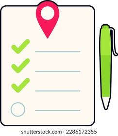 Check list plan Travel Trip Plan Tourism Transportation Flat Black Sticker
