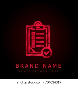 Check list red chromium metallic logo