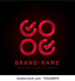 Check list red chromium metallic logo