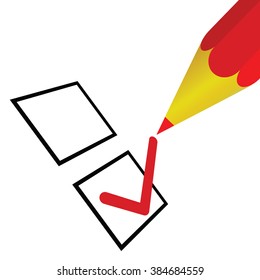 check list with red pencil illustration