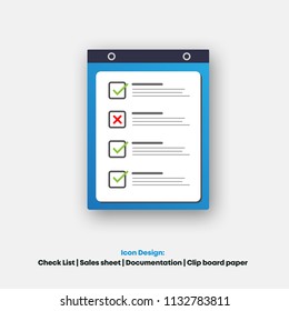 Check list, Sales Sheet, Target Sheet, Documentation, Board Documents, Approval List Icon