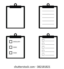 check list set icon illustration in black color