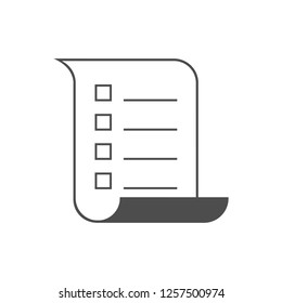 Check, list, shopping icon. Vector illustration, flat design.