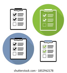 Check List Sign Flat Icon Collection Set Vector Illustration EPS10