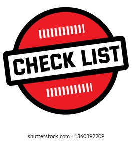 CHECK LIST stamp on white