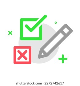 check list, take survey, questionnaire concept illustration flat design vector icon