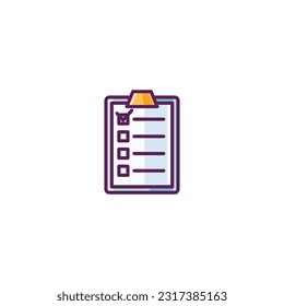 Check List Test Filled Icon - Science and Chemical Elements Icon Vector Illustration Isolated.