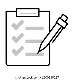check list thin line vector icon