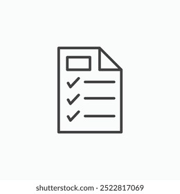 Check list thin liner icon isolated