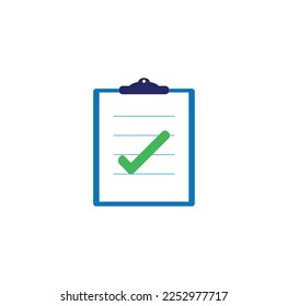 check list with tick icon vector. clipboard with document illustration symbol. 