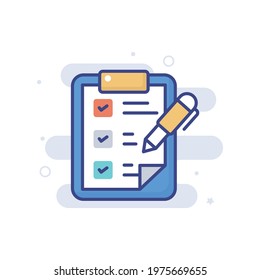 Check List vector filled outline icon style illustration. EPS 10 File