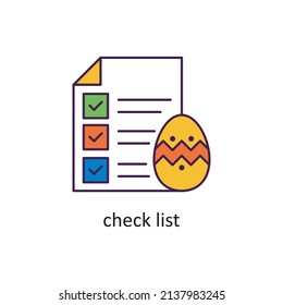 check list vector Filled Outline Icon Design illustration. Easter Symbol on White background EPS 10 File