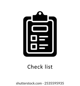 Check list Vector Gylph Design icon. Work In Progress Symbol on White background EPS 10 File