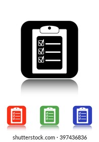 check list vector icon - black and colored buttons