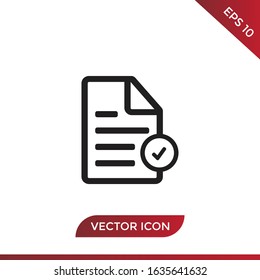 Check list vector icon. Checked symbol. Approve pictogram in modern design style for web site and mobile app
