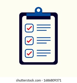 Check List Vector Icon Clipboard Tick Mark Flat