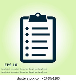 Check list vector icon. Flat design.