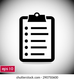 Check list vector icon. Flat design.