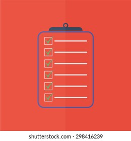 Check list vector icon. Flat design