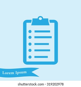 Check list vector icon. Flat design.