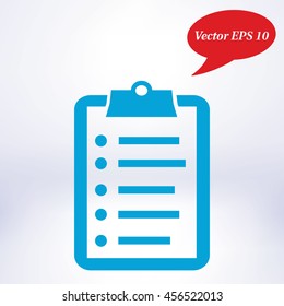 Check list vector icon. Flat design.