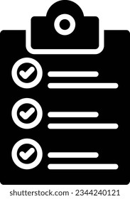 Check List Vector Icon Glyph Style
