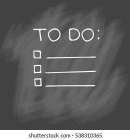 Check list vector icon. Hand drawn task list . check marks and check boxes .  To do list isolated on white background. Outline. Doodle. Chalk