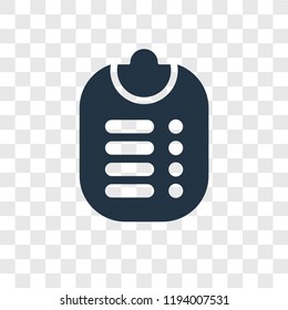 Check list vector icon isolated on transparent background, Check list transparency logo concept