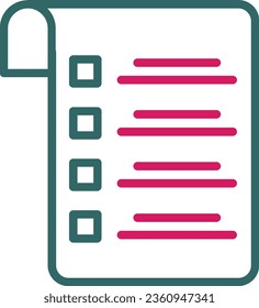 Check List Vector Icon Line Two Color