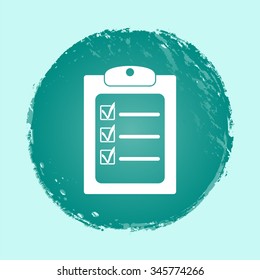 check list vector icon on round button