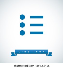 Check list vector icon. Points line vector icon for websites and mobile minimalistic flat design.
