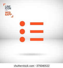 Check list vector icon. Points line vector icon for websites and mobile minimalistic flat design.