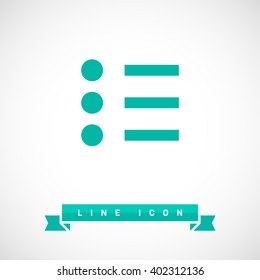 Check list vector icon. Points line vector icon for websites and mobile minimalistic flat design.