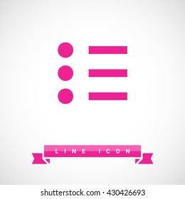 Check list vector icon. Points line vector icon for websites and mobile minimalistic flat design.
