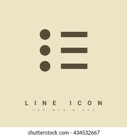 Check list vector icon. Points line vector icon for websites and mobile minimalistic flat design.