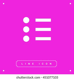 Check list vector icon. Points line vector icon for websites and mobile minimalistic flat design.