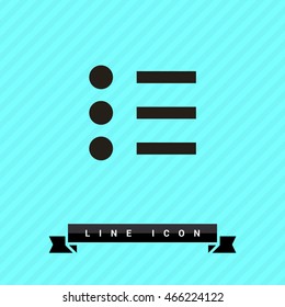 Check list vector icon. Points line vector icon for websites and mobile minimalistic flat design.