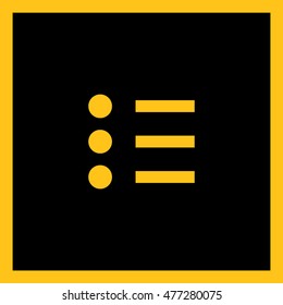 Check list vector icon. Points line vector icon for websites and mobile minimalistic flat design.