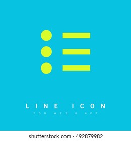 Check list vector icon. Points line vector icon for websites and mobile minimalistic flat design.