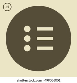 Check list vector icon. Points line vector icon for websites and mobile minimalistic flat design.