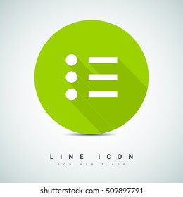 Check list vector icon. Points line vector icon for websites and mobile minimalistic flat design.