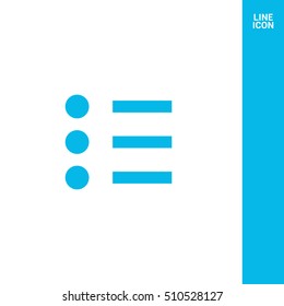 Check list vector icon. Points line vector icon for websites and mobile minimalistic flat design.
