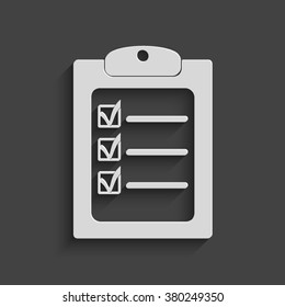 check list vector icon with shadow