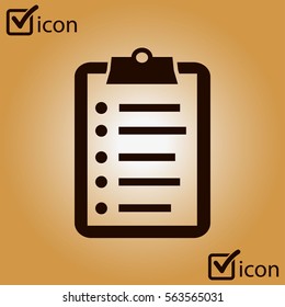 Check list vector icon. Shopping list token. Flat design style.