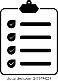 Check list vector illustration with black and white editable format
