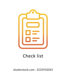 Ícone Verificar Design do gradiente da estrutura de tópicos do vetor. Símbolo de Trabalho em Andamento no Arquivo EPS 10 de plano de fundo branco