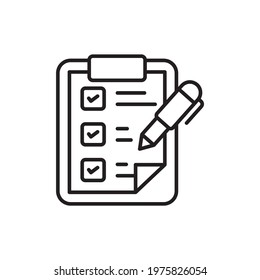 Check List vector outline icon style illustration. EPS 10 File