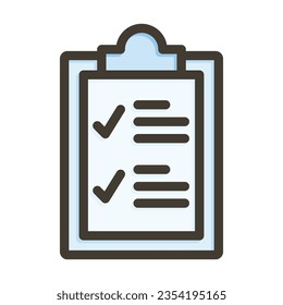 Check List Vector Thick Line Filled Colors Icon For Personal And Commercial Use.
